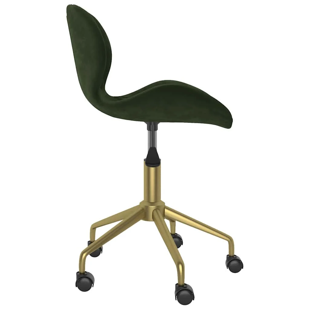 Chaise pivotante de bureau 39 x 51 x 84,5 cm vert foncé velours – vue de détail
