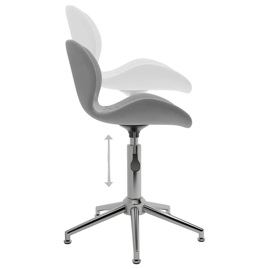 Chaise pivotante de bureau 39 x 51 x 86,5 cm gris clair velours – vue de dessus