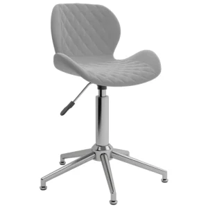 Chaise pivotante de bureau 39 x 51 x 86,5 cm gris clair velours – vue d’ensemble
