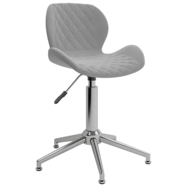Chaise pivotante de bureau 39 x 51 x 86,5 cm gris clair velours – vue d’ensemble