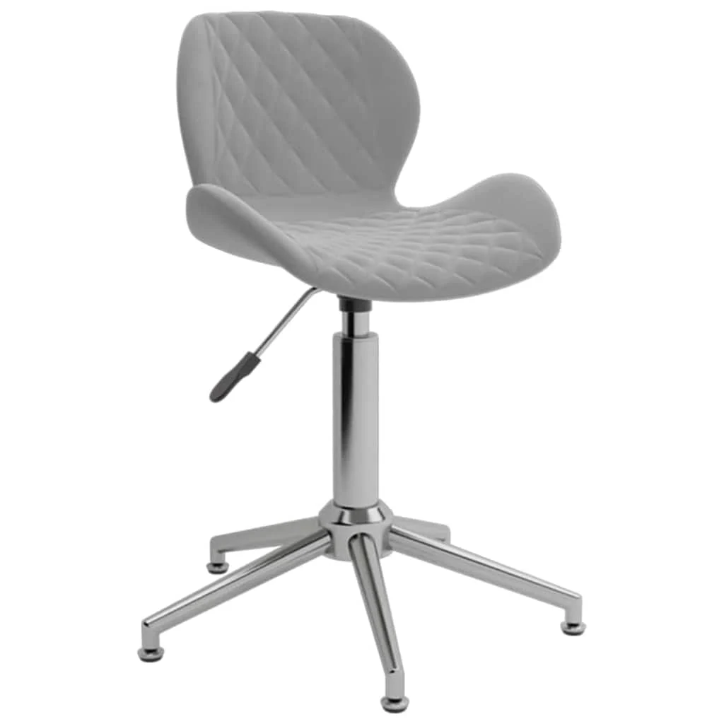 Chaise pivotante de bureau 39 x 51 x 86,5 cm gris clair velours – vue d’ensemble