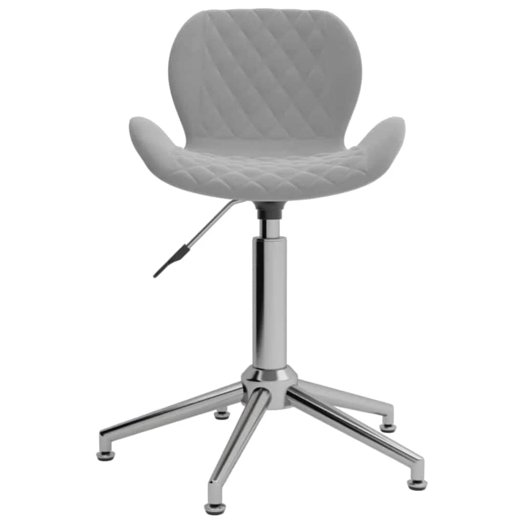 Chaise pivotante de bureau 39 x 51 x 86,5 cm gris clair velours – vue de face