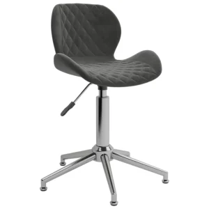Chaise pivotante de bureau 39 x 51 x 86,5 cm gris foncé velours – vue d’ensemble