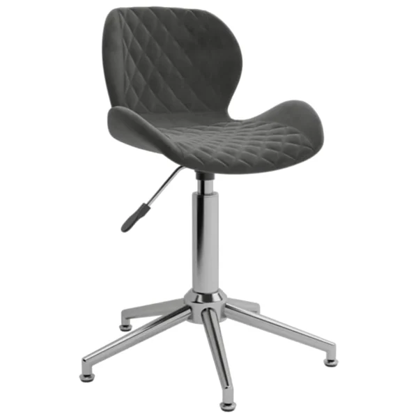 Chaise pivotante de bureau 39 x 51 x 86,5 cm gris foncé velours – vue d’ensemble