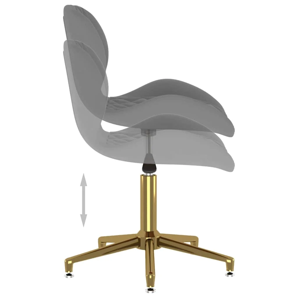 Chaise pivotante de bureau 39 x 51 x 86,5 cm gris foncé velours – modèle 2 – vue de dessus