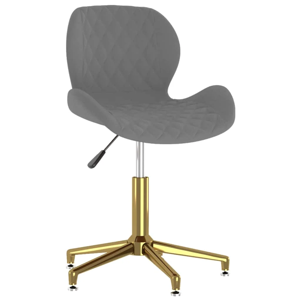 Chaise pivotante de bureau 39 x 51 x 86,5 cm gris foncé velours – modèle 2 – vue d’ensemble