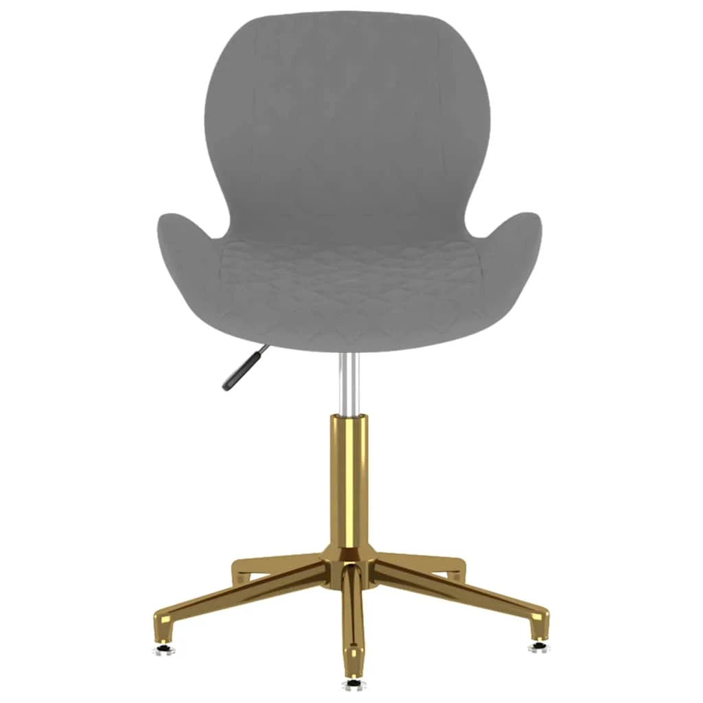 Chaise pivotante de bureau 39 x 51 x 86,5 cm gris foncé velours – modèle 2 – vue de face