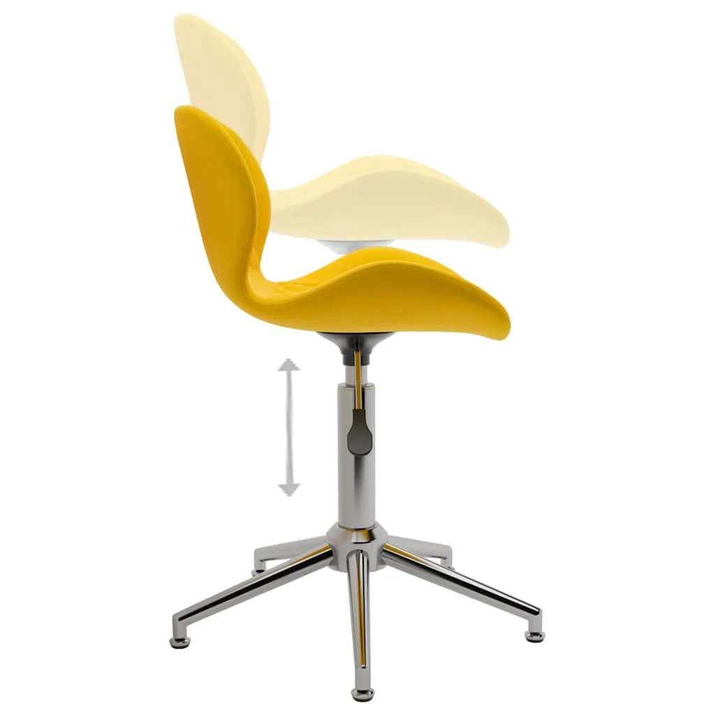 Chaise pivotante de bureau 39 x 51 x 86,5 cm jaune moutarde velours – vue de dessus