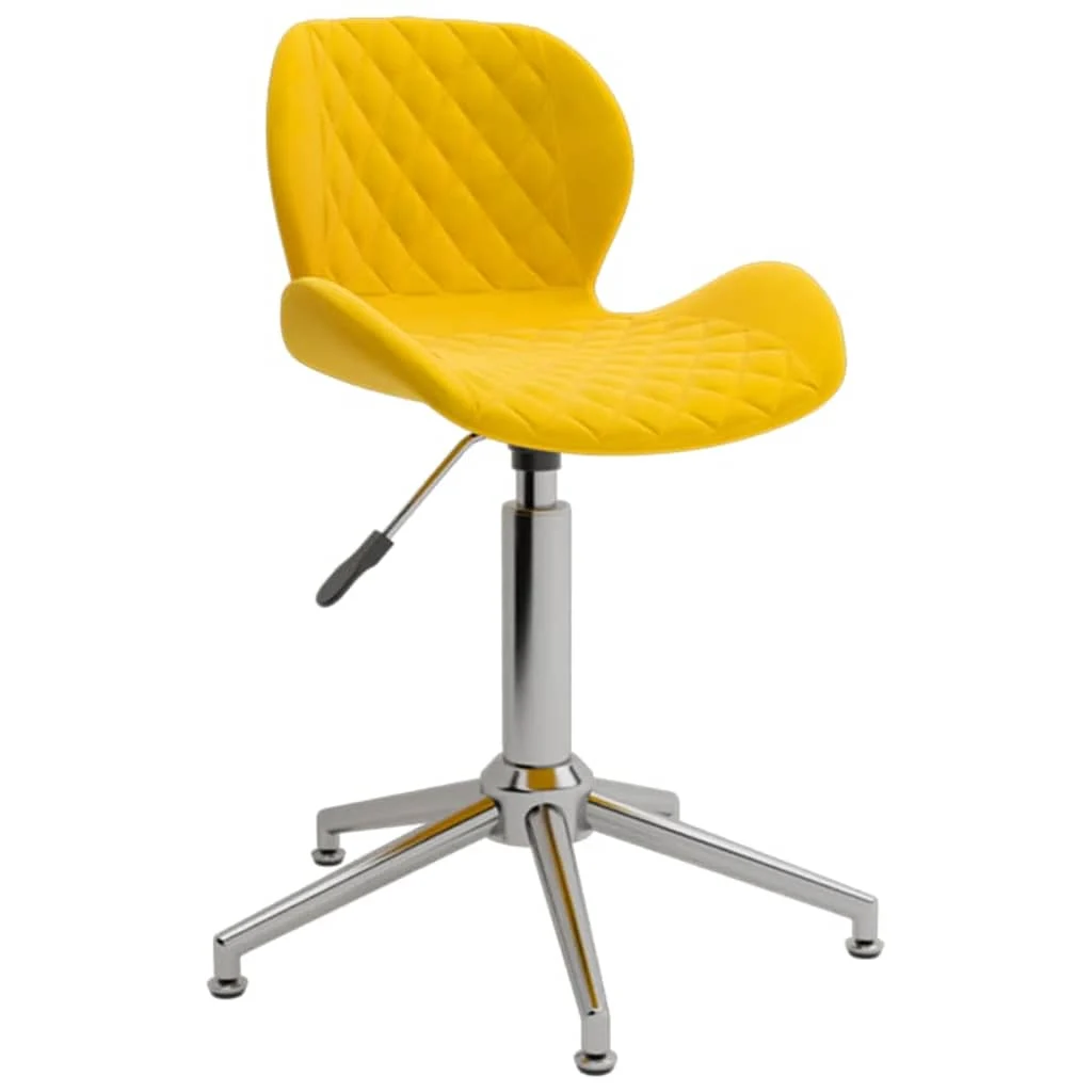 Chaise pivotante de bureau 39 x 51 x 86,5 cm jaune moutarde velours – vue d’ensemble