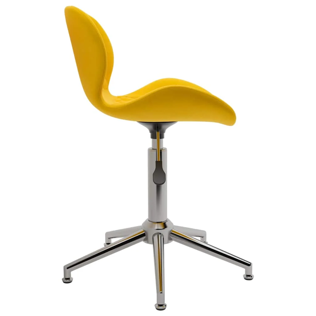 Chaise pivotante de bureau 39 x 51 x 86,5 cm jaune moutarde velours – vue de côté
