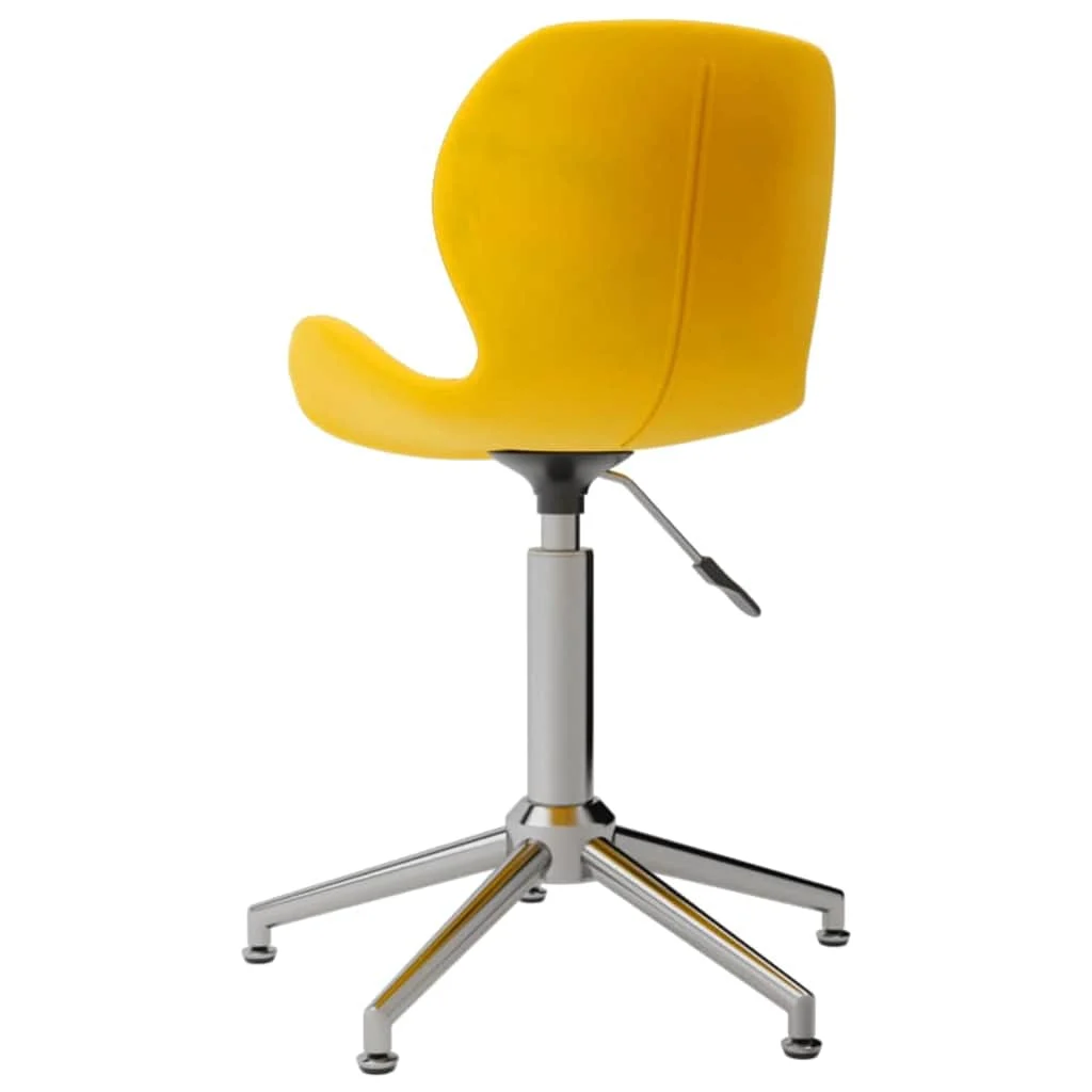 Chaise pivotante de bureau 39 x 51 x 86,5 cm jaune moutarde velours – vue de détail