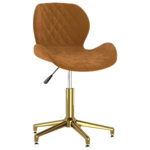 Chaise pivotante de bureau 39 x 51 x 86,5 cm marron velours – vue d’ensemble