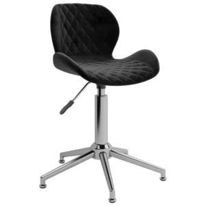 Chaise pivotante de bureau 39 x 51 x 86,5 cm noir velours – vue d’ensemble