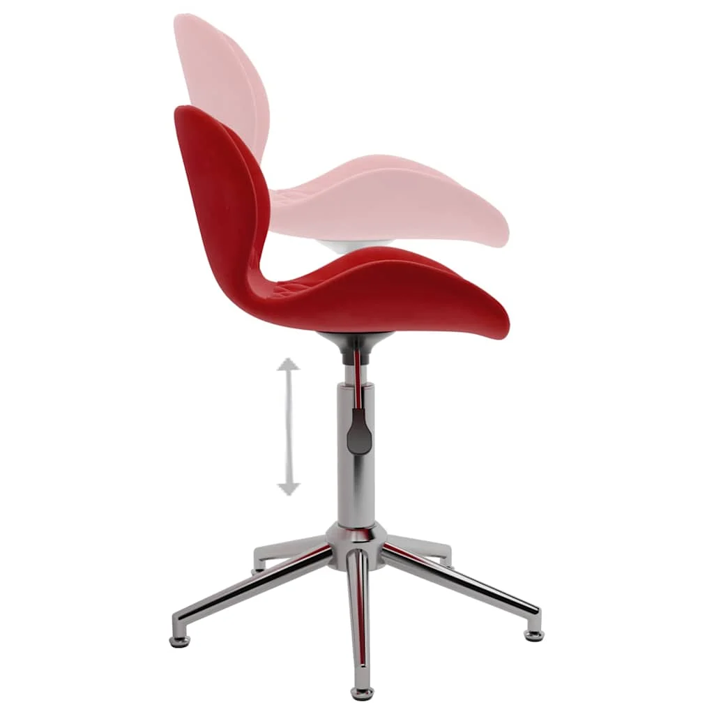 Chaise pivotante de bureau 39 x 51 x 86,5 cm rouge bordeaux velours – vue de dessus