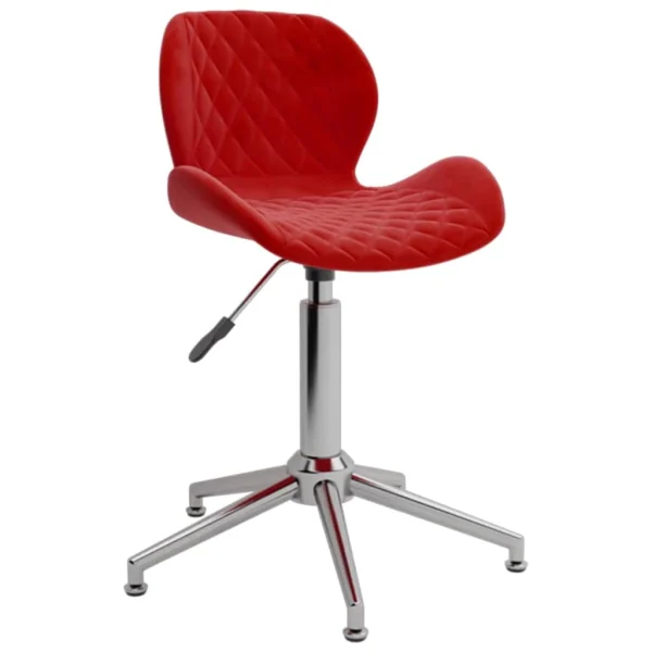 Chaise pivotante de bureau 39 x 51 x 86,5 cm rouge bordeaux velours – vue d’ensemble