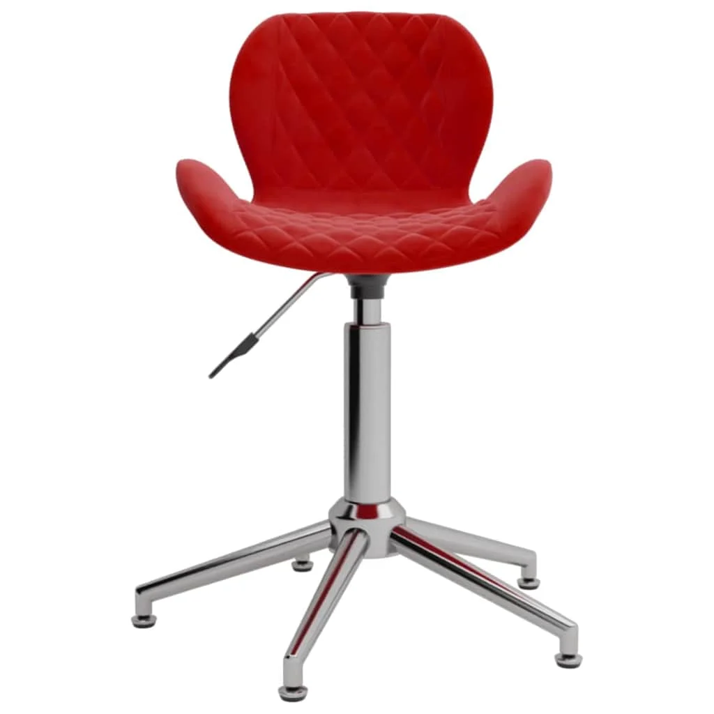 Chaise pivotante de bureau 39 x 51 x 86,5 cm rouge bordeaux velours – vue de face