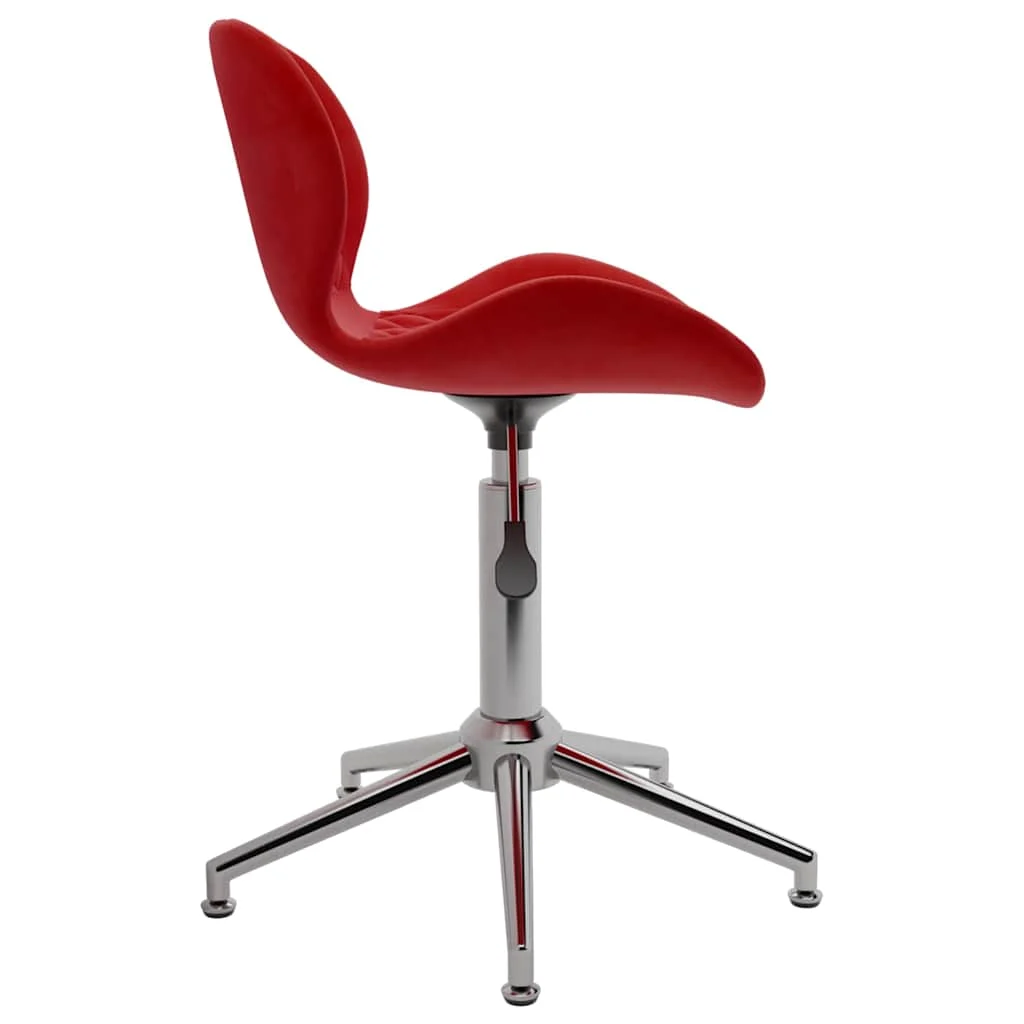 Chaise pivotante de bureau 39 x 51 x 86,5 cm rouge bordeaux velours – vue de côté