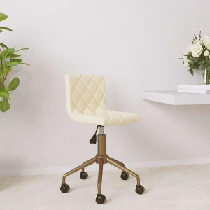 Chaise pivotante de bureau 40 x 43 x 86,5 cm crème velours – vue d’ensemble