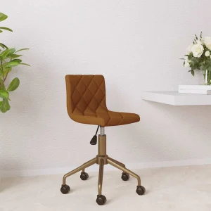Chaise pivotante de bureau 40 x 43 x 86,5 cm marron velours – vue d’ensemble