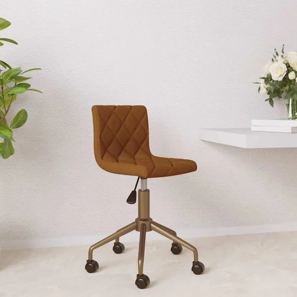 Chaise pivotante de bureau 40 x 43 x 86,5 cm marron velours – vue d’ensemble