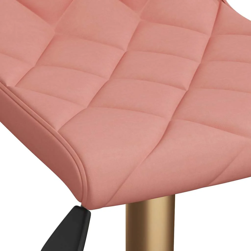 Chaise pivotante de bureau 40 x 43 x 86,5 cm rose velours – vue de dessus