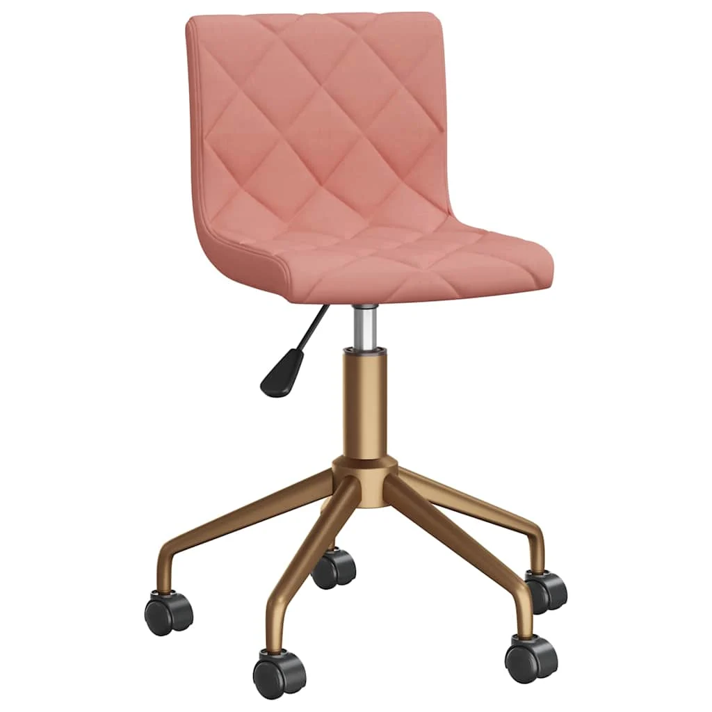 Chaise pivotante de bureau 40 x 43 x 86,5 cm rose velours – vue de face