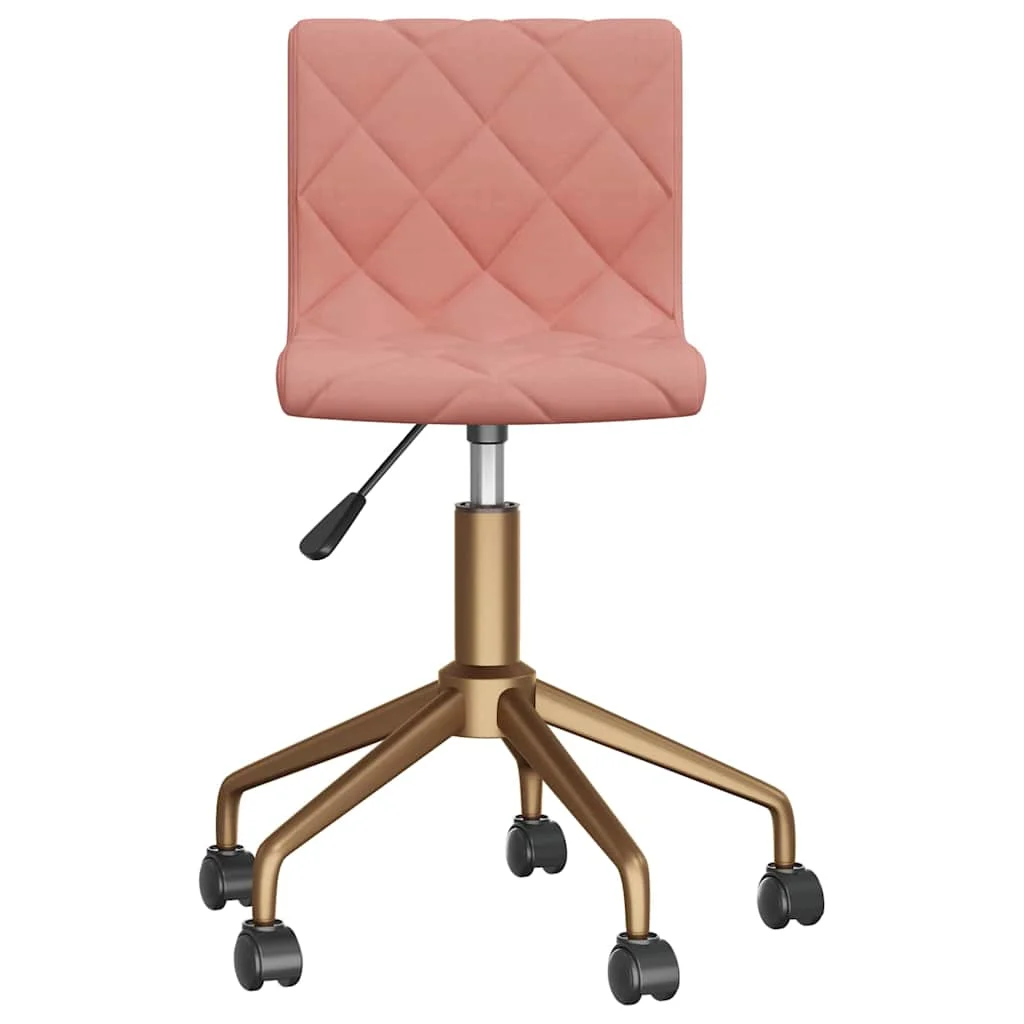 Chaise pivotante de bureau 40 x 43 x 86,5 cm rose velours – vue de côté