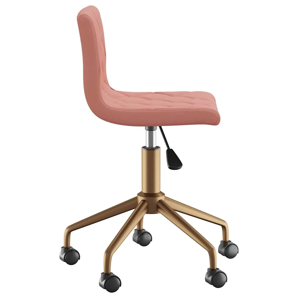 Chaise pivotante de bureau 40 x 43 x 86,5 cm rose velours – vue de détail