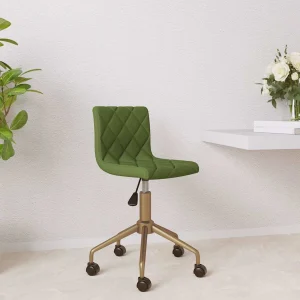 Chaise pivotante de bureau 40 x 43 x 86,5 cm vert clair velours – vue d’ensemble