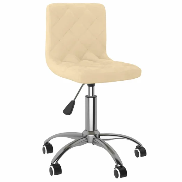 Chaise pivotante de bureau 40 x 43 x 87,5 cm crème velours – vue d’ensemble