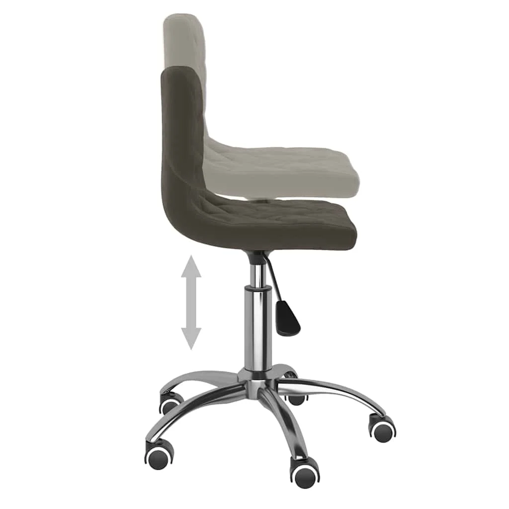 Chaise pivotante de bureau 40 x 43 x 87,5 cm gris foncé velours – vue de dessus