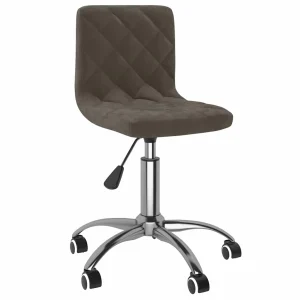 Chaise pivotante de bureau 40 x 43 x 87,5 cm gris foncé velours – vue d’ensemble