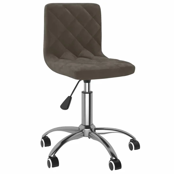 Chaise pivotante de bureau 40 x 43 x 87,5 cm gris foncé velours – vue d’ensemble