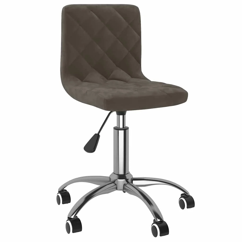 Chaise pivotante de bureau 40 x 43 x 87,5 cm gris foncé velours – vue d’ensemble