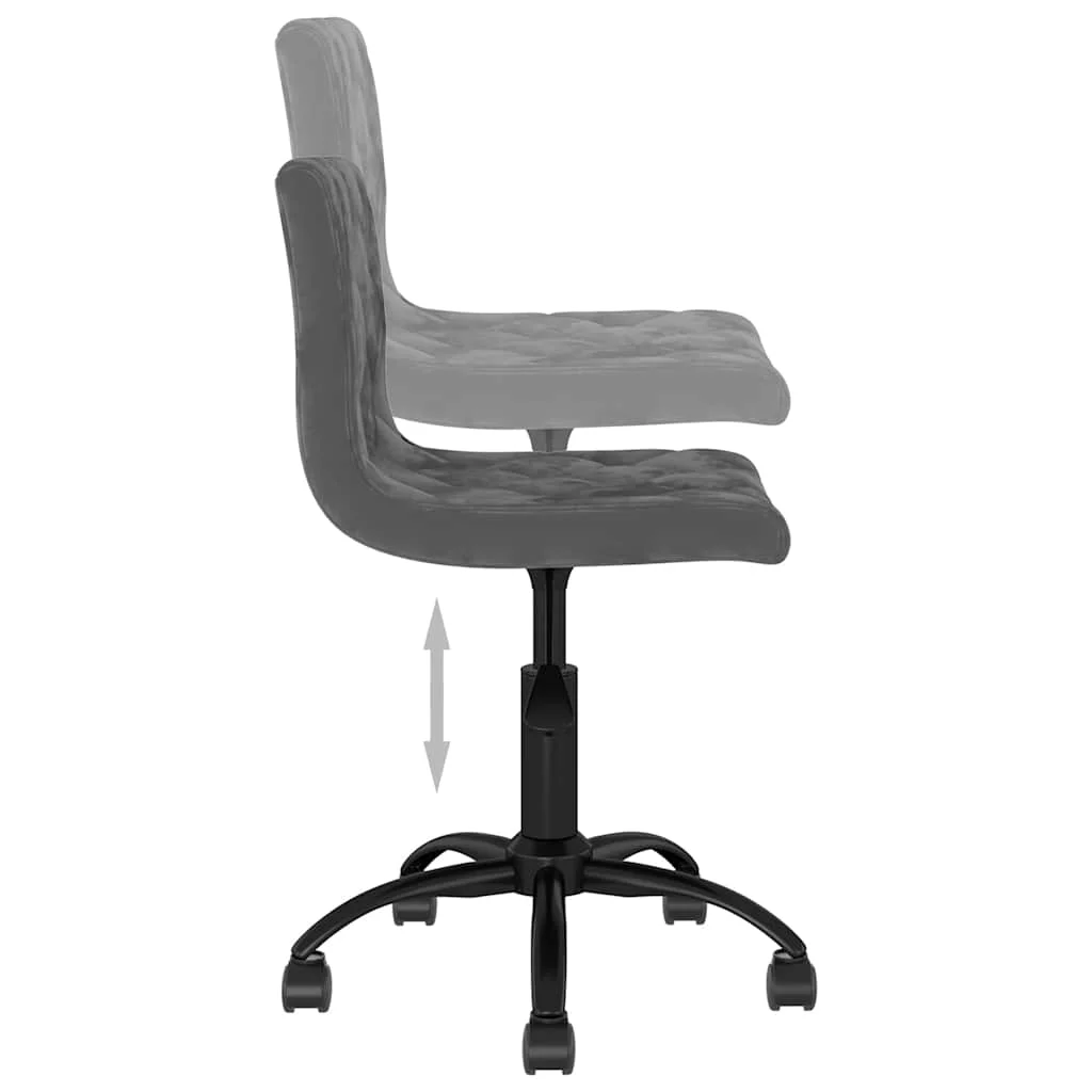 Chaise pivotante de bureau 40 x 43 x 87,5 cm gris foncé velours – modèle 2 – vue de dessus