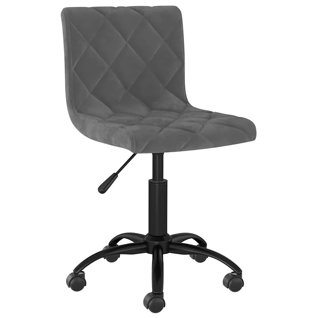 Chaise pivotante de bureau 40 x 43 x 87,5 cm gris foncé velours – modèle 2 – vue d’ensemble