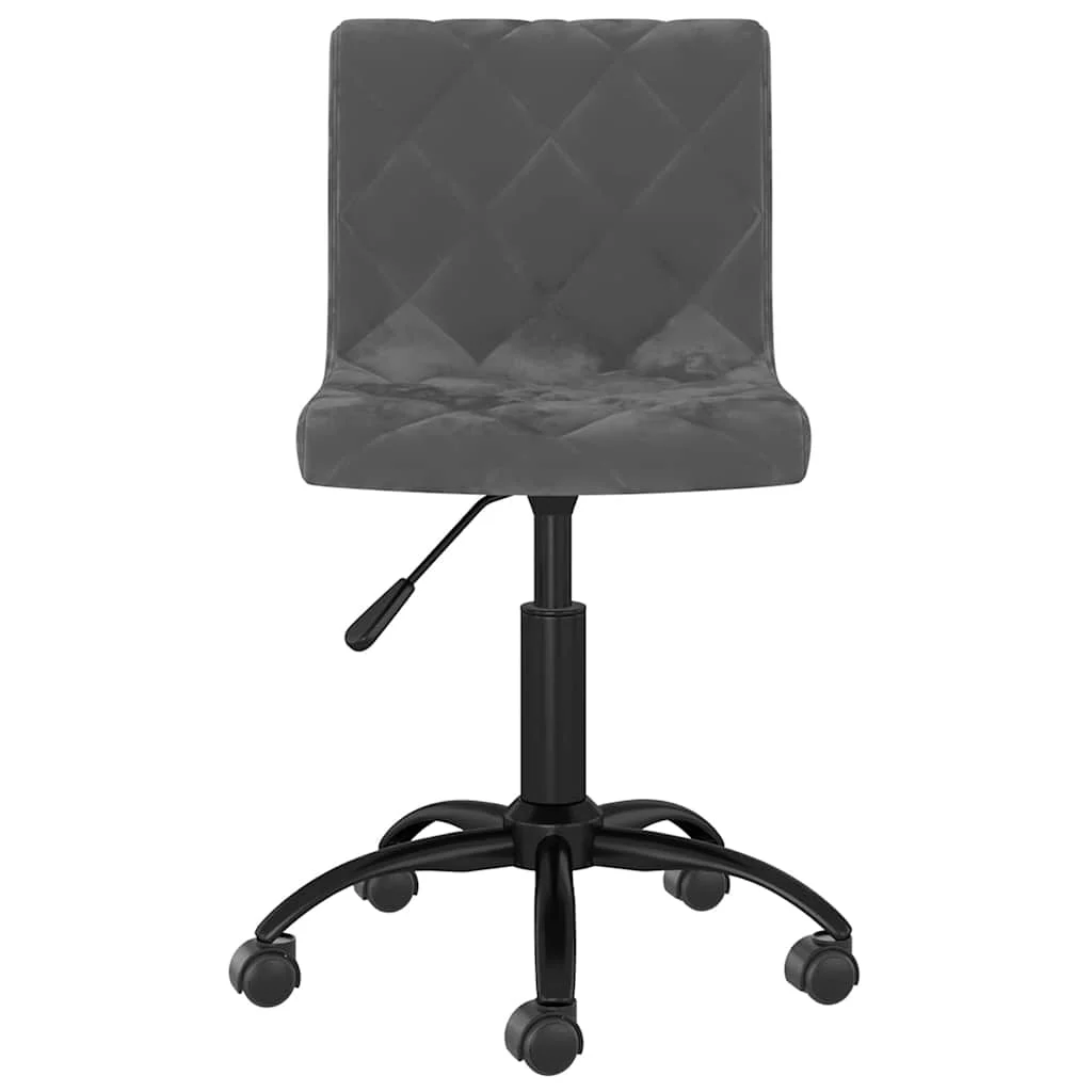Chaise pivotante de bureau 40 x 43 x 87,5 cm gris foncé velours – modèle 2 – vue de face