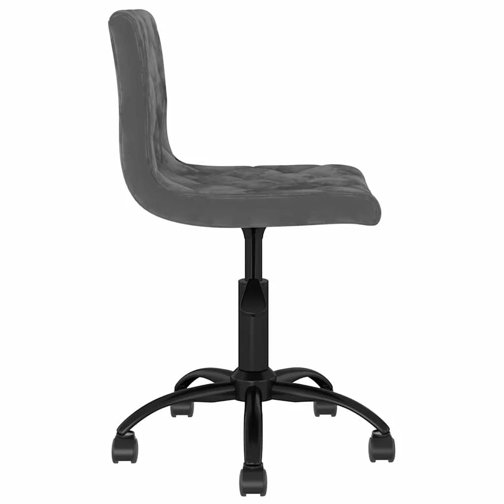 Chaise pivotante de bureau 40 x 43 x 87,5 cm gris foncé velours – modèle 2 – vue de côté