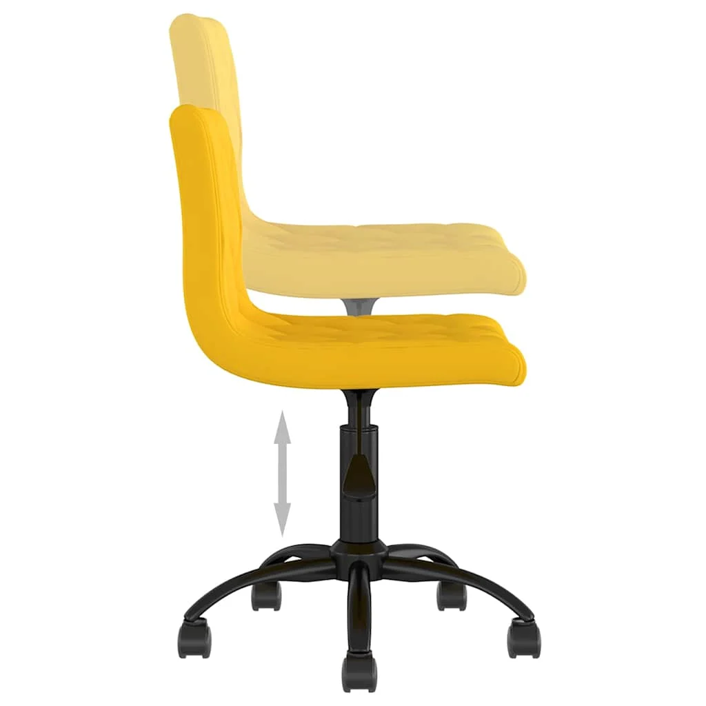 Chaise pivotante de bureau 40 x 43 x 87,5 cm jaune velours – vue de dessus
