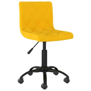 Chaise pivotante de bureau 40 x 43 x 87,5 cm jaune velours – vue d’ensemble