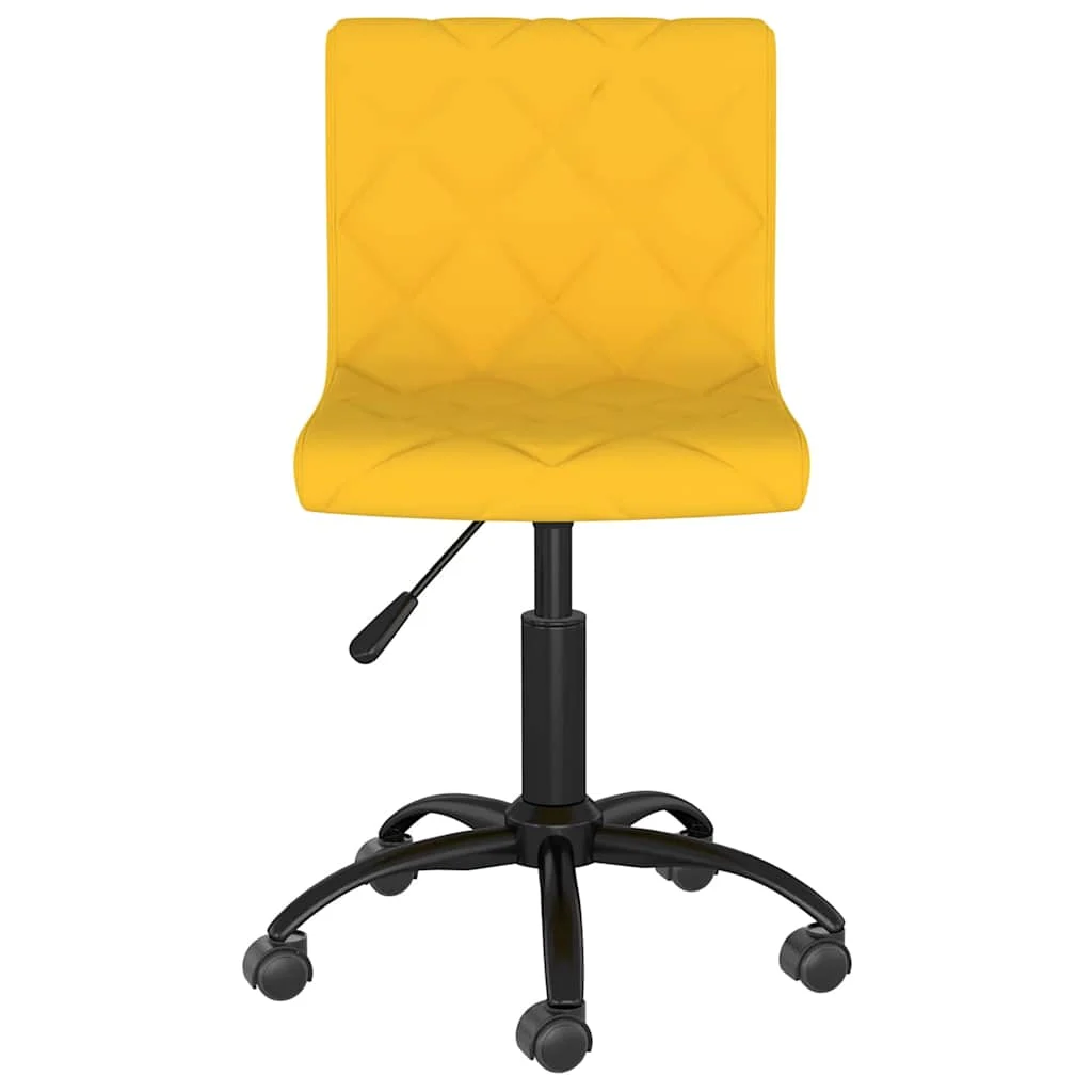 Chaise pivotante de bureau 40 x 43 x 87,5 cm jaune velours – vue de face