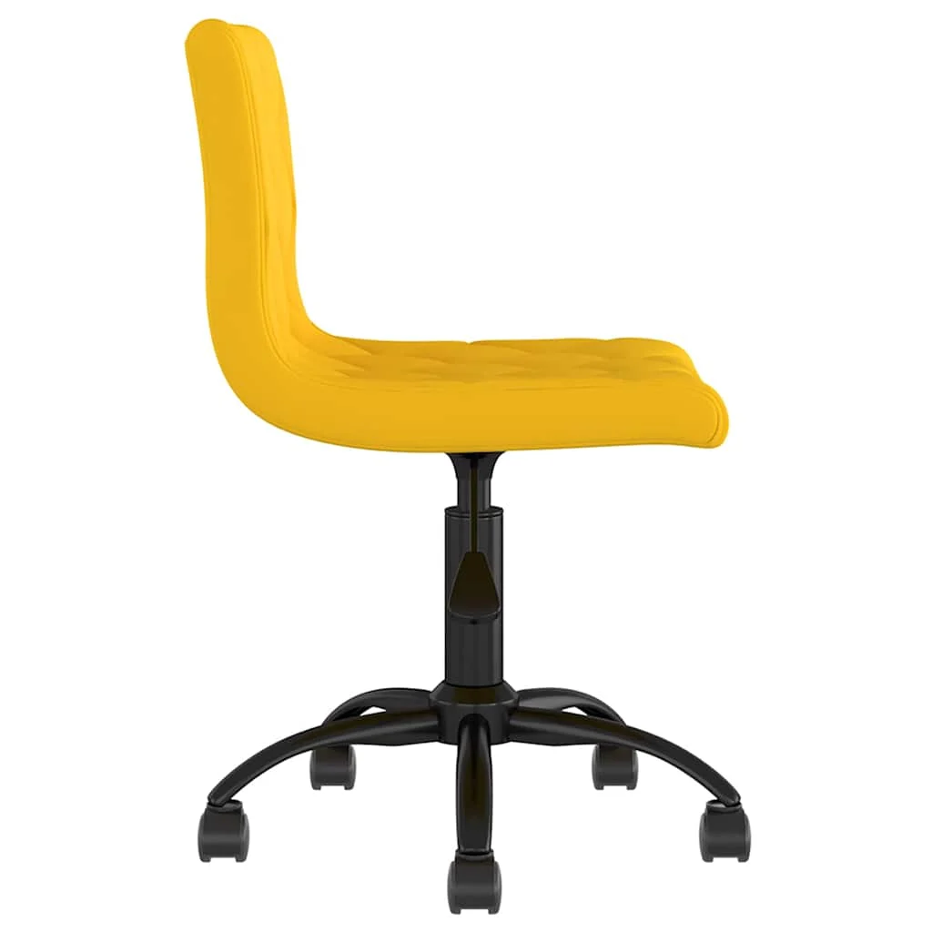 Chaise pivotante de bureau 40 x 43 x 87,5 cm jaune velours – vue de côté