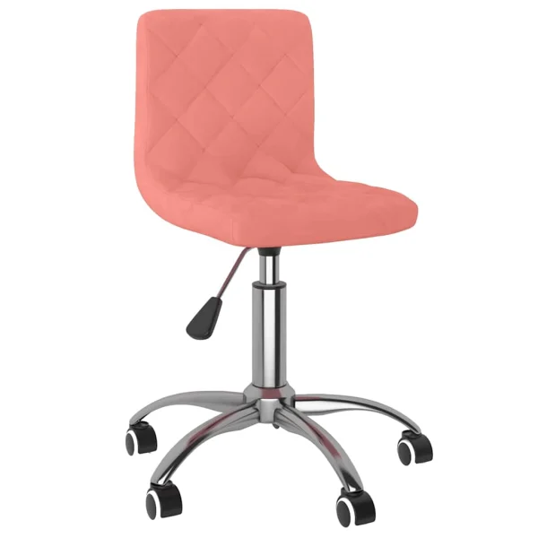 Chaise pivotante de bureau 40 x 43 x 87,5 cm rose velours – vue d’ensemble