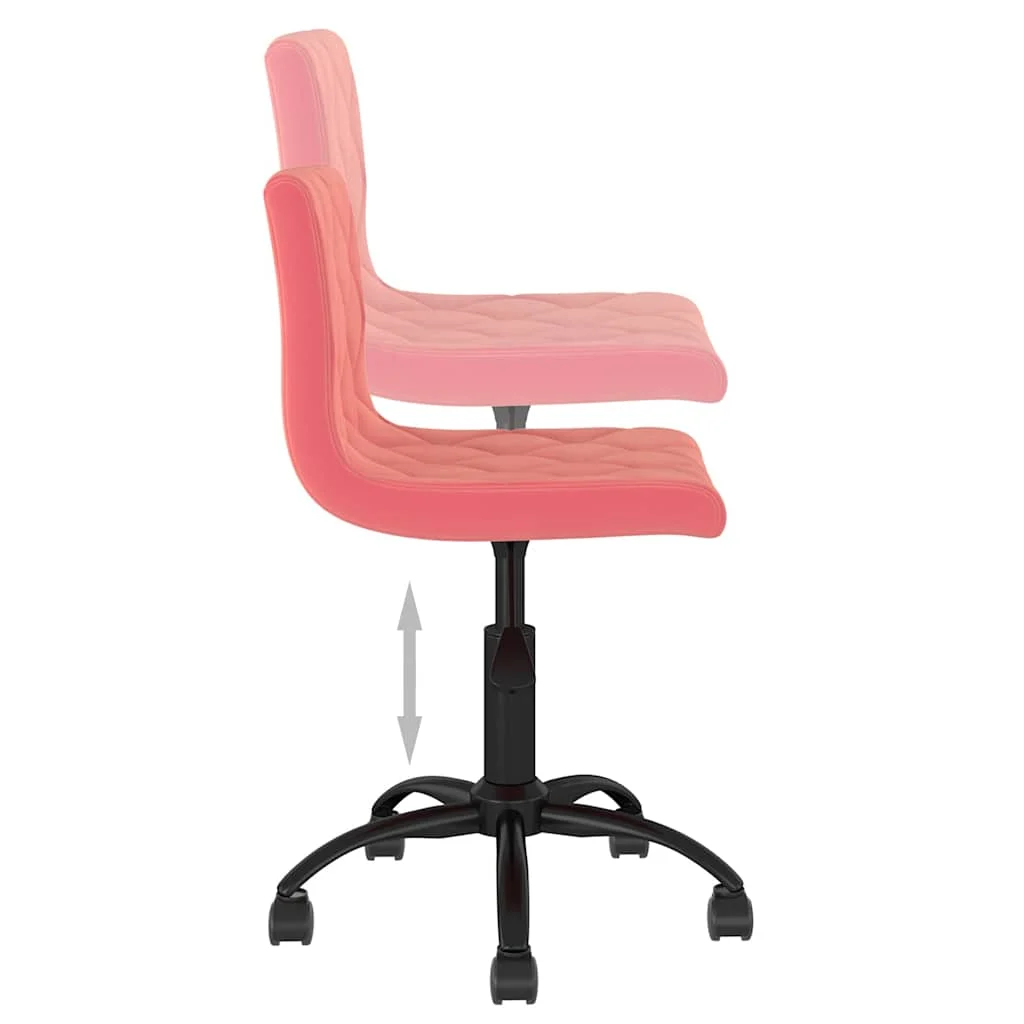 Chaise pivotante de bureau 40 x 43 x 87,5 cm rose velours – modèle 2 – vue de dessus