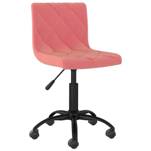 Chaise pivotante de bureau 40 x 43 x 87,5 cm rose velours – modèle 2 – vue d’ensemble