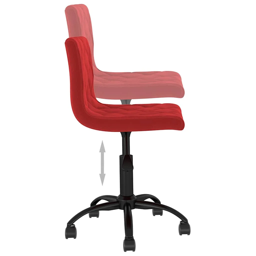 Chaise pivotante de bureau 40 x 43 x 87,5 cm rouge bordeaux velours – vue de dessus