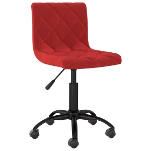 Chaise pivotante de bureau 40 x 43 x 87,5 cm rouge bordeaux velours – vue d’ensemble