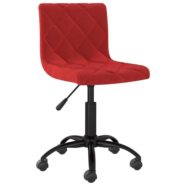 Chaise pivotante de bureau 40 x 43 x 87,5 cm rouge bordeaux velours – vue d’ensemble
