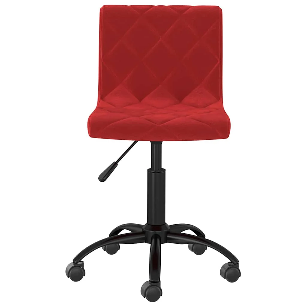 Chaise pivotante de bureau 40 x 43 x 87,5 cm rouge bordeaux velours – vue de face