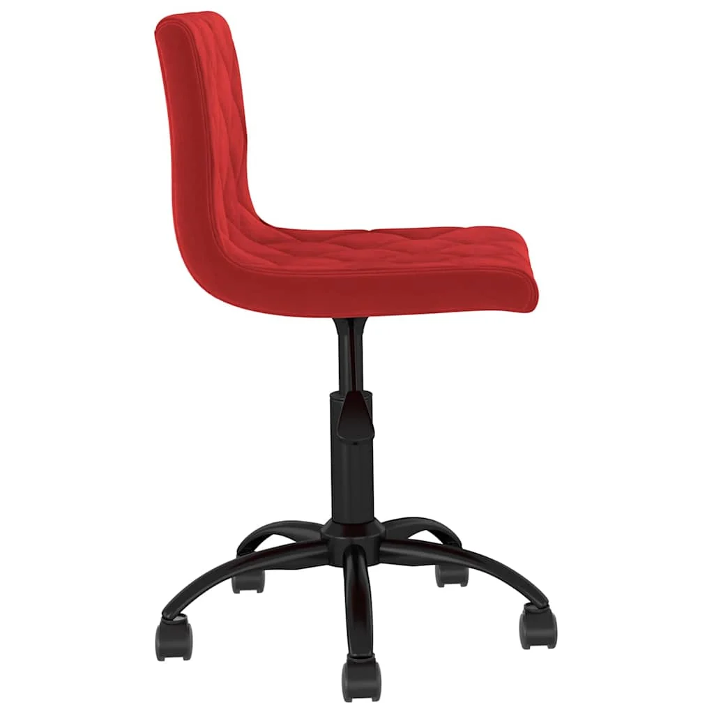Chaise pivotante de bureau 40 x 43 x 87,5 cm rouge bordeaux velours – vue de côté